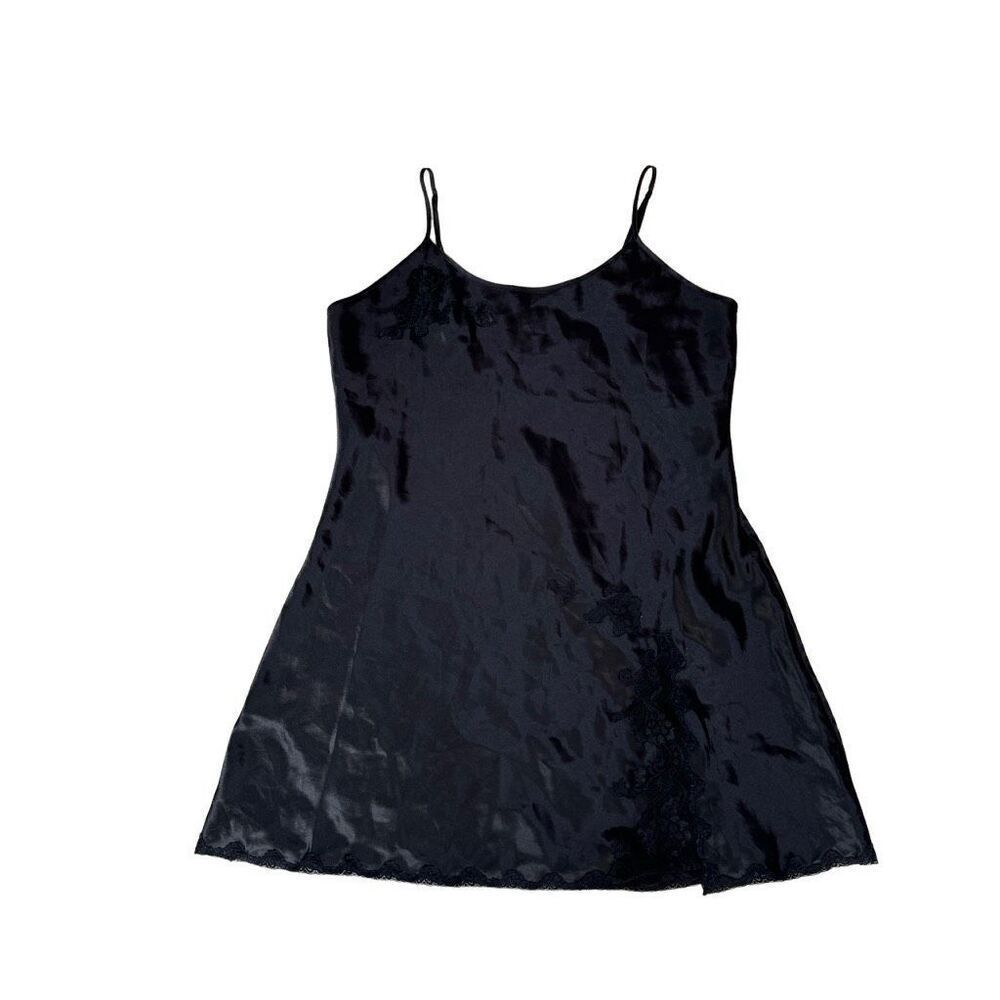 Vintage‎ Charteuse Black Slip Women’s Size Large - Picture 2 of 9